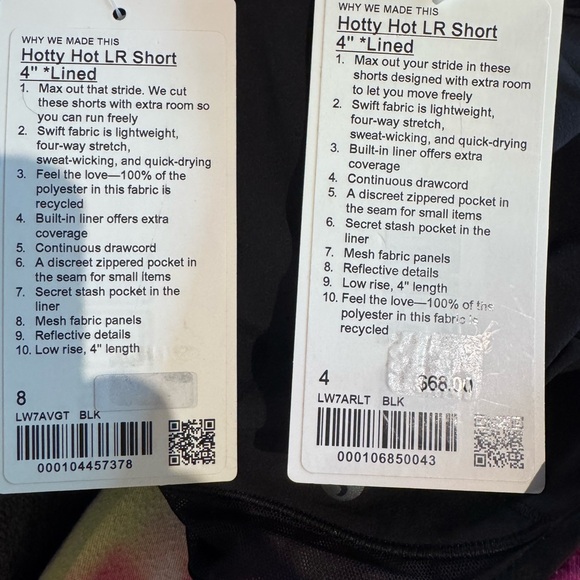 NWT Lululemon low rise hotty hot 4” size 4 or 8 - Picture 3 of 3